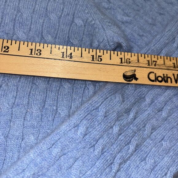 Charter Club Women’s Small 100% Cashmere Pullover Sweater Cable Knit Blue - Picture 6 of 16